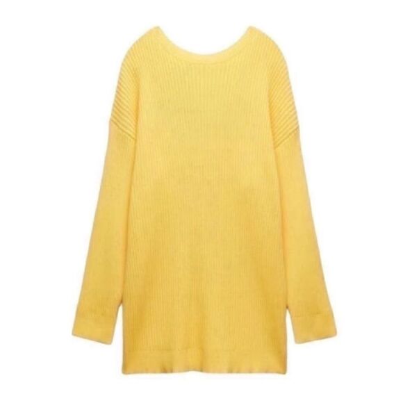 Zara Yellow Sweater Mini Dress(Size Medium) - Picture 3 of 7